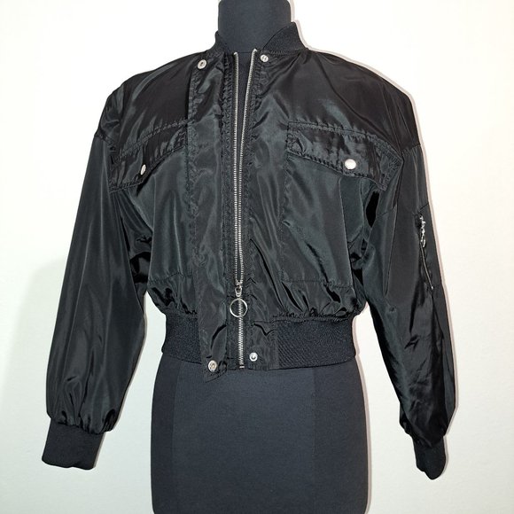 Ci Sono Jackets & Blazers - Cisono Bomber Jacket Black Color Long Sleeve Size M Preowned Good Condition